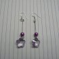 Purple flower drop earrings