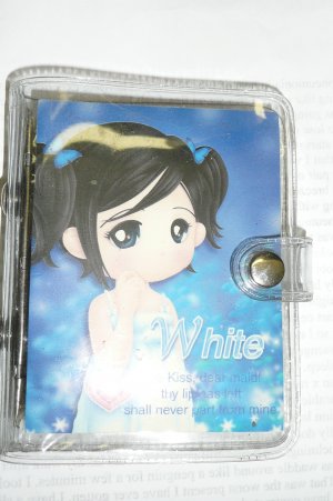 "White" Address mini binder book