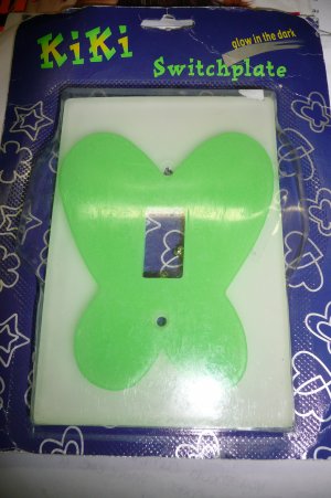 green butterfly light switch plate