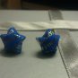 Blue paper star earrings