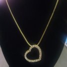 Gold heart crystal necklace