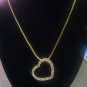 Gold heart crystal necklace