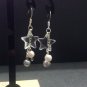 sterling silver Clear star earrings