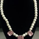 Pink pearl necklace