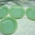 4 Vintage Fire King Jane Ray Saucers Jadeite Jadite