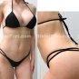 SEXY BLACK TINY MICRO THONG BIKINI, NEW