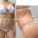 SHEER WHITE TINY MICRO THONG BIKINI, SEE THRU,NEW