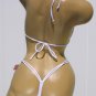 SHEER WHITE TINY MICRO THONG BIKINI, SEE THRU,NEW