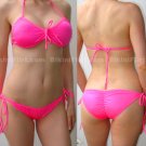 HOT PINK BIKINI, HALTER TOP & SCRUNCHY RIO BOTTOM, NEW