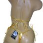 SEXY GOLD METALLIC BIKINI, TIE SIDE THONG, NEW