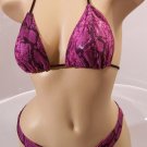 SEXY CLUB DANCER PURPLE SNAKE BIKINI BRA & RIO BACK BOTTOMS - ONE SIZE
