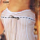 SEXY BLACK SHEER STRIPED NET BUSTIER G-STRING & STOCKINGS - ONE SIZE