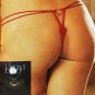 SEXY VALENTINE RED or BLACK VELVET DIAMOND GOLD HEART BOOTY THONG - ONE SIZE