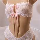 SEXY HONEYMOON *WHITE LACE CAMI & BOY SHORTS* BRIDAL* ONE SIZE