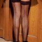 SEXY BLACK FISHNET THIGH-HIGH BACK SEAM STOCKINGS* PLUS