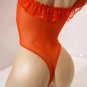 SEXY SHEER BLACK or RED MESH & LACE THONG BACK TEDDY BARE* ONE SIZE