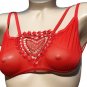 SEXY VALENTINE SHEER RED HEART MESH CUT OUT CAMI TOP & BOY SHORTS - ONE SIZE