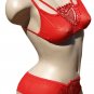 SEXY VALENTINE SHEER RED HEART MESH CUT OUT CAMI TOP & BOY SHORTS - ONE SIZE