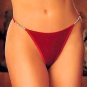 SEXY VALENTINE RED VELVET LOW RISE RHINESTONE THONG - ONE SIZE