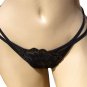 SEXY BLACK CUTOUT FLORAL SEQUIN BRA & THONG SET - ONE SIZE