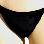 SEXY VALENTINE BLACK VELVET & DIAMOND GOLD HEART BOOTY THONG - ONE SIZE