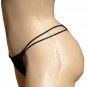 SEXY VALENTINE BLACK VELVET & DIAMOND GOLD HEART BOOTY THONG - ONE SIZE