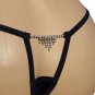 SEXY VALENTINE BLACK or RED VELVET RHINESTONE BACK LOW RISE THONG - ONE SIZE