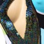 SEXY MOD HALTER SEQUIN CLUB COCKTAIL DRESS & G-STRING - ONE SIZE