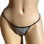 SEXY CLUB DANCER BLACK PLAID BIKINI BRA TOP & THONG SET - ONE SIZE