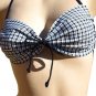 SEXY CLUB DANCER BLACK PLAID BIKINI BRA TOP & THONG SET - ONE SIZE