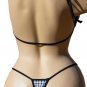 SEXY CLUB DANCER BLACK PLAID BIKINI BRA TOP & THONG SET - ONE SIZE
