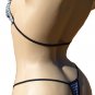SEXY CLUB DANCER BLACK PLAID BIKINI BRA TOP & THONG SET - ONE SIZE