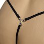 SEXY XSTRINGS BLACK MESH SAPPHIRE RHINESTONE DETAIL G-STRING - ONE SIZE