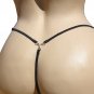 SEXY XSTRINGS BLACK MESH SAPPHIRE RHINESTONE DETAIL G-STRING - ONE SIZE
