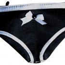 SEXY & CUTE ADORABLE BLACK & WHITE PANTY SHAPE COIN PURSE W/ ZIPPER OPENING