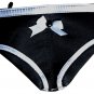SEXY & CUTE ADORABLE BLACK & WHITE PANTY SHAPE COIN PURSE W/ ZIPPER OPENING