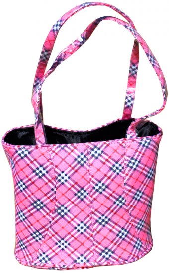 pink plaid bag