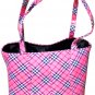 SEXY DESIGNER STYLE PINK PLAID BUSTIER PURSE HANDBAG