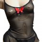 SEXY SHEER BLACK CHEMISE W/ LACE UP BACK & GSTRING SET* SIZE SMALL