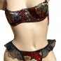 SEXY BLACK ASIAN BROCADE & SHEER NYLON FLUTTER THONG - ONE SIZE