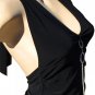 SUPER SALE* SEXY BLACK HALTER CLUB TOP W/ RHINESTONE CIRCLE DANGLES* SMALL *MEDIUM or *LARGE