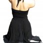 SUPER SALE* SEXY BLACK STRAPLESS HALTER GYPSY BOHO BEADED DRESS* SMALL MEDIUM or MEDIUM LARGE