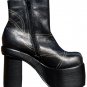 SUPER SALE*  BLACK GENUINE LEATHER ZIP SIDE PLATFORM ANKLE BOOTS* SIZE 9