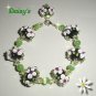 Daisy's, Sterling Chunky Floral Lampwork Bracelet
