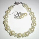 Sunny Yellow Crystal Glass Pearl Bracelet Set