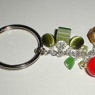 Colorful Millefiore Lampwork Purse Charm, Key Ring