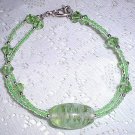 MJs, 2 Strand Green Lampwork Crystal Bracelet
