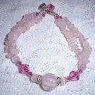 MJs Sterling Swarovski Rose Quartz Bracelet