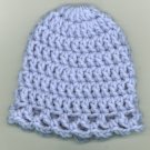 CROCHETED BABY CAP,LIGHT BLUE SNUGGIE,PREEMIE