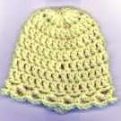 CROCHETED BABY CAP, PALE GREEN SNUGGIE,PREEMIE